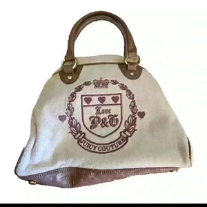 Juicy Couture Vintage Pink Terry Medium Bowling Bag Purse